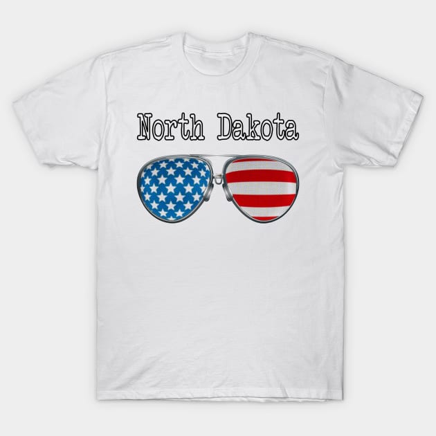 AMERICA PILOT GLASSES NORTH DAKOTA T-Shirt by SAMELVES